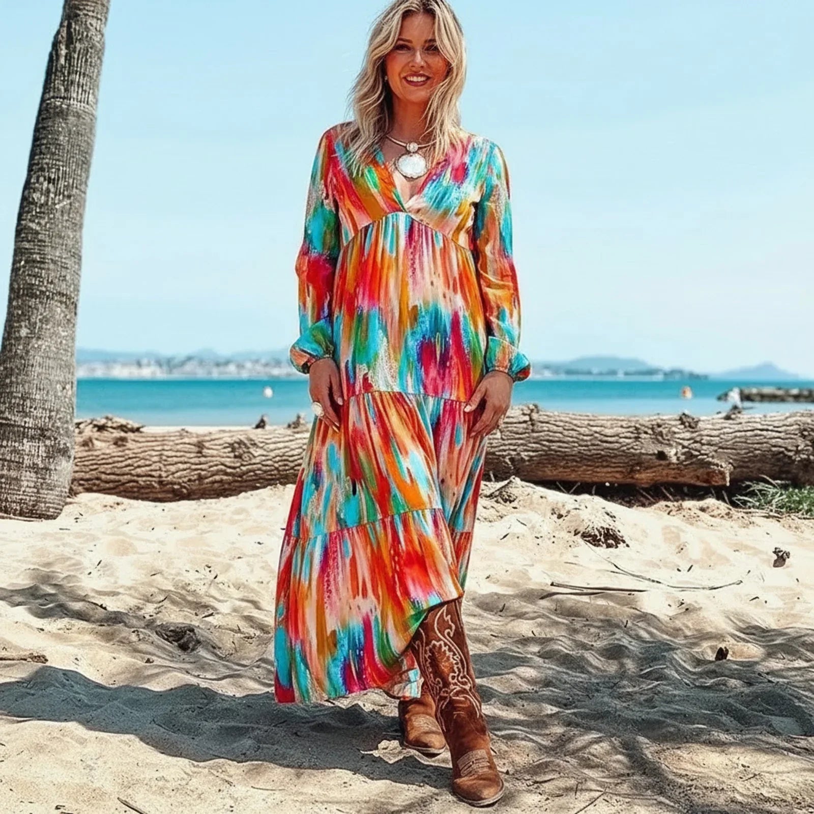 Lumaya™ Kleid mit Künstlerischem Print und Fließender Leichtigkeit