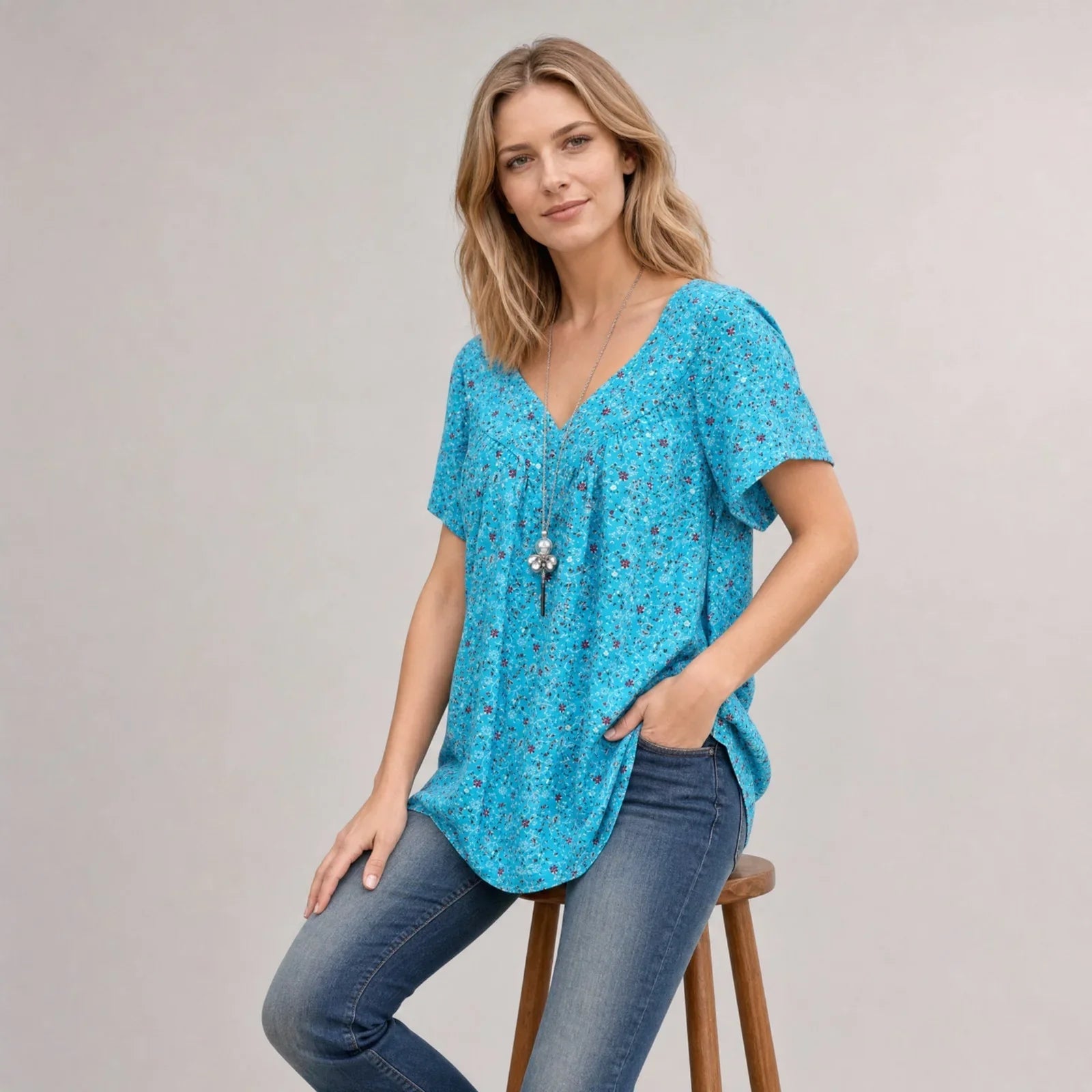 Lisboa™ Bluse aus Premium-Viskose mit V-Ausschnitt