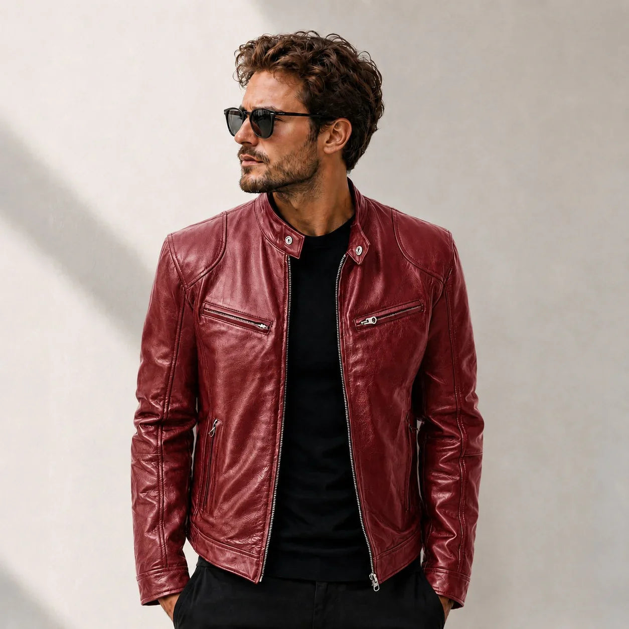 Yakuza™ Jacke aus Premium Leder mit Minimalistischem, Zeitlosem Design