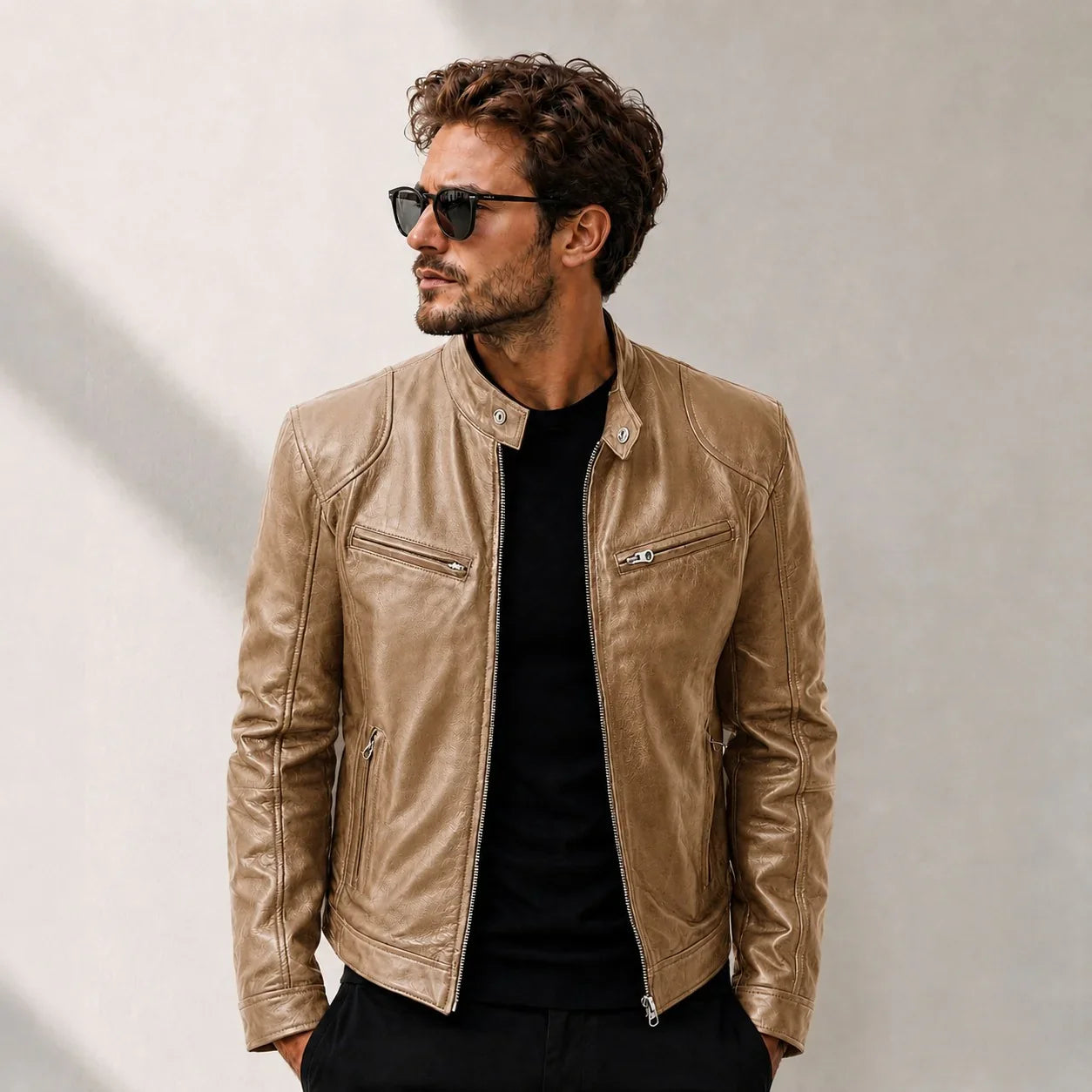 Yakuza™ Jacke aus Premium Leder mit Minimalistischem, Zeitlosem Design