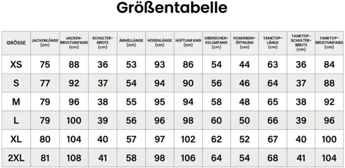 Größentabelle