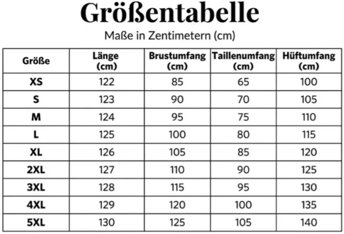 Größentabelle
