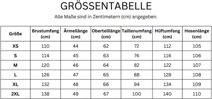 Größentabelle