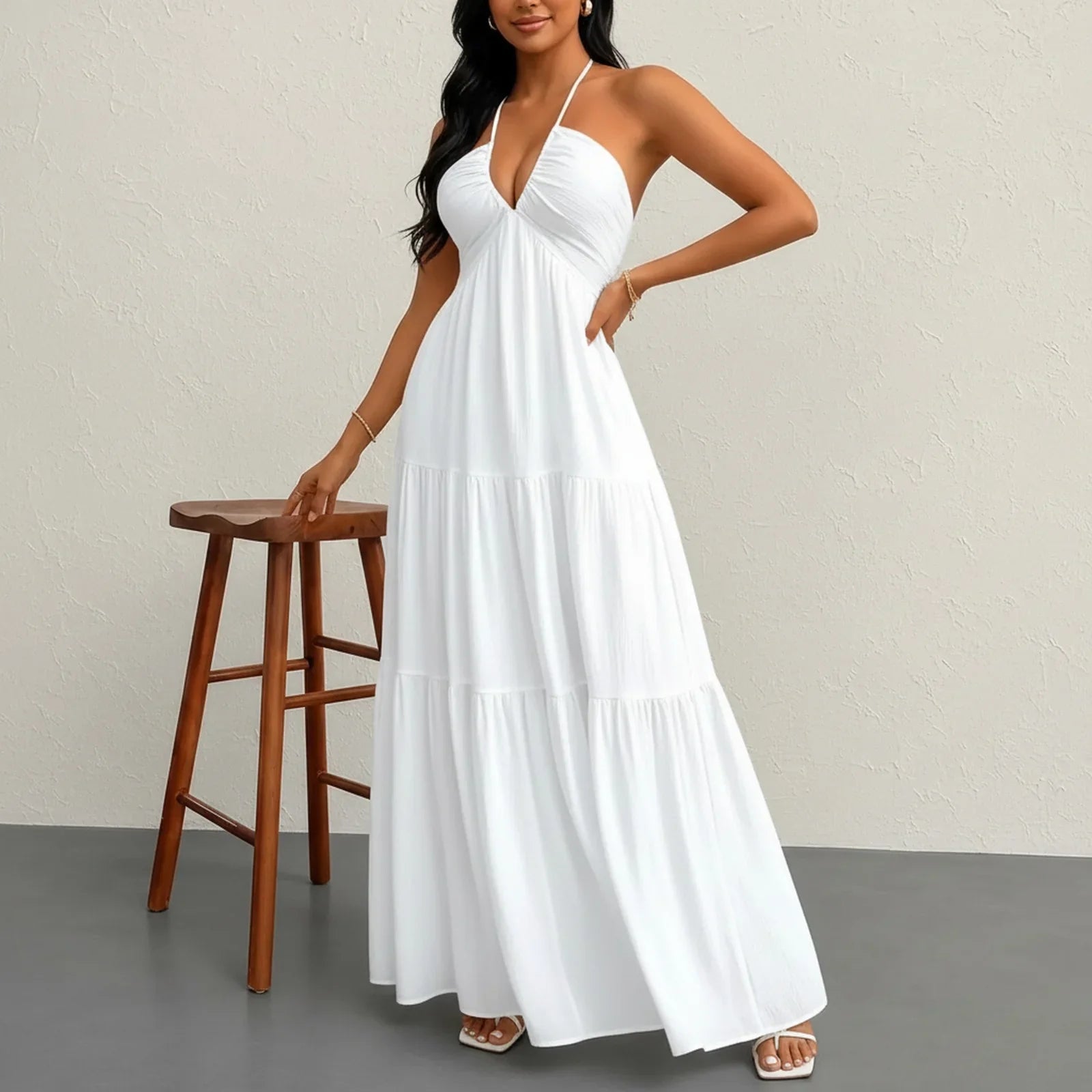 Marielle™ Kleid mit Halterneck-Ausschnitt und Zarter Bindung