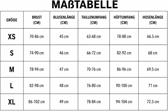 Größentabelle
