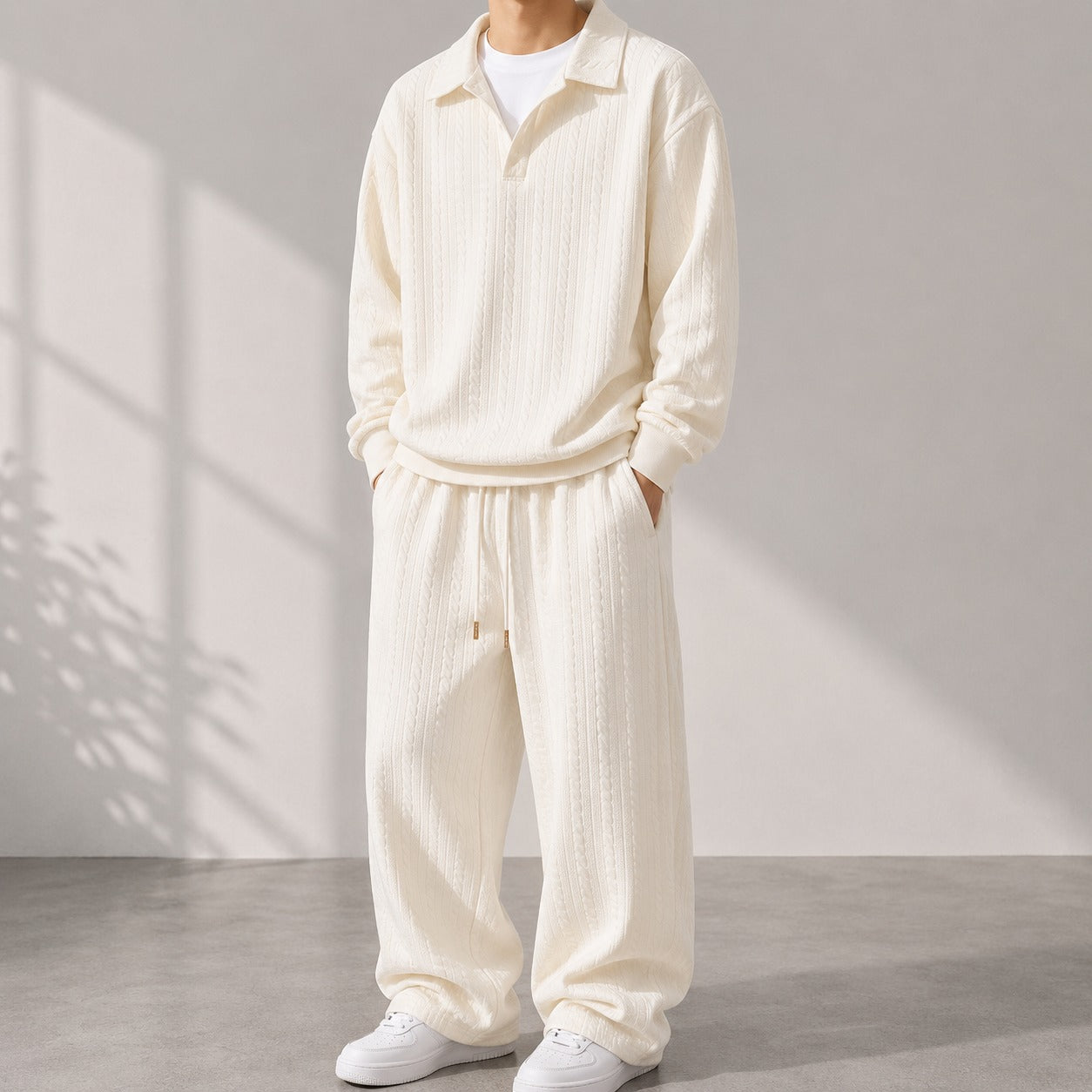 Valdren™ Herren 2-Teiliges Set Aus Strukturierter Strickware