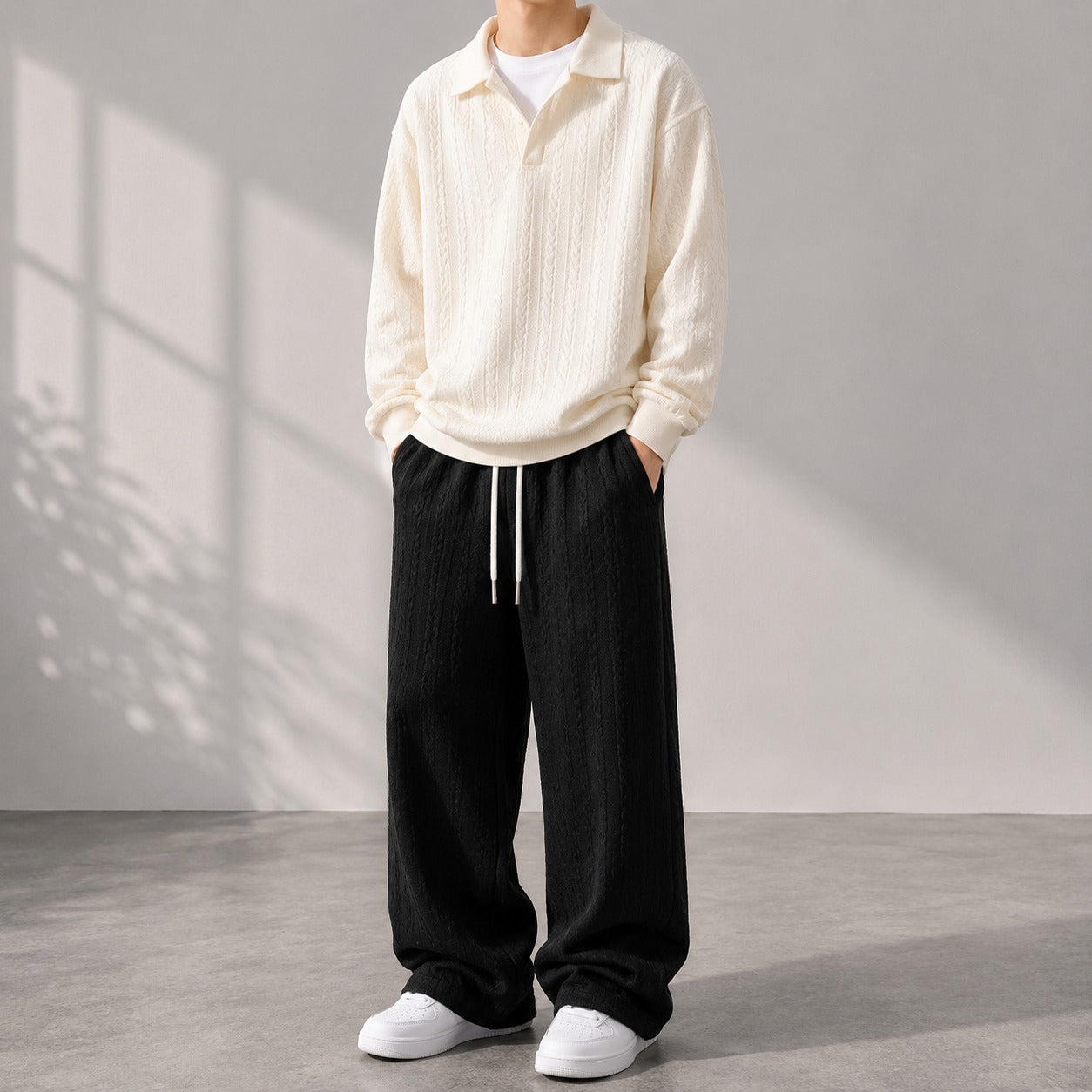 Valdren™ Herren 2-Teiliges Set Aus Strukturierter Strickware