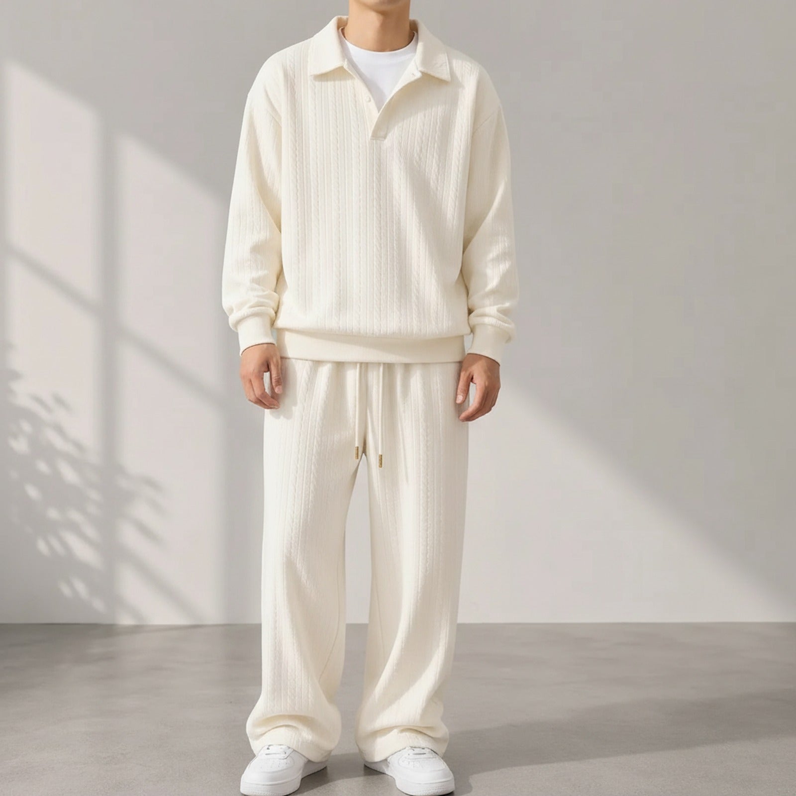Valdren™ Herren 2-Teiliges Set Aus Strukturierter Strickware