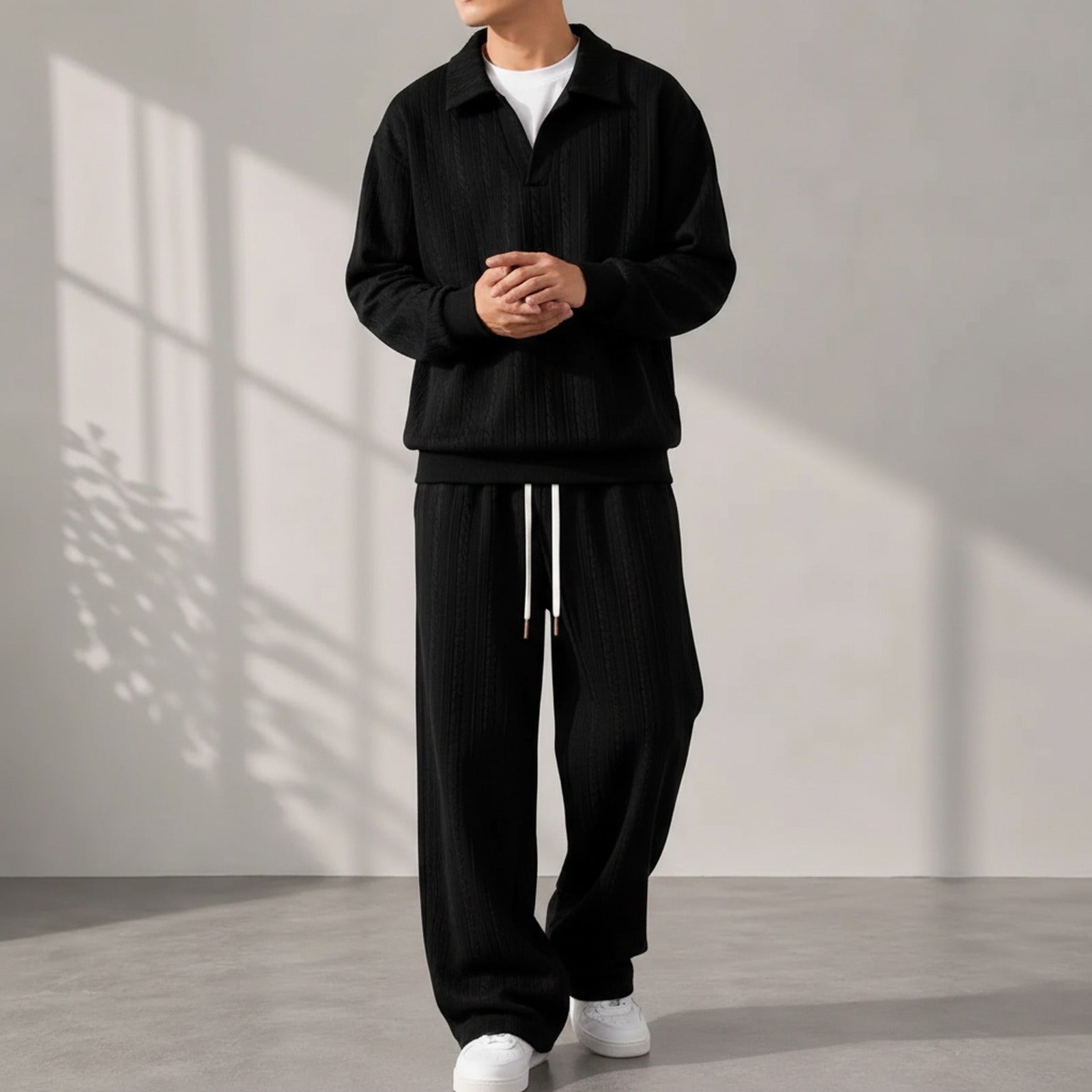 Valdren™ Herren 2-Teiliges Set Aus Strukturierter Strickware