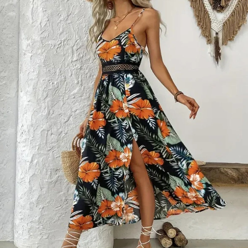 Garden™ Maxikleid Mit Spitzen-Taille Und Elegantem Schlitz