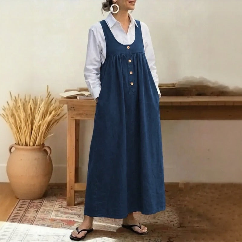 Meadow™ Kleid Im Latzkleid-Stil Mit Minimalistischen Knöpfen Vorne