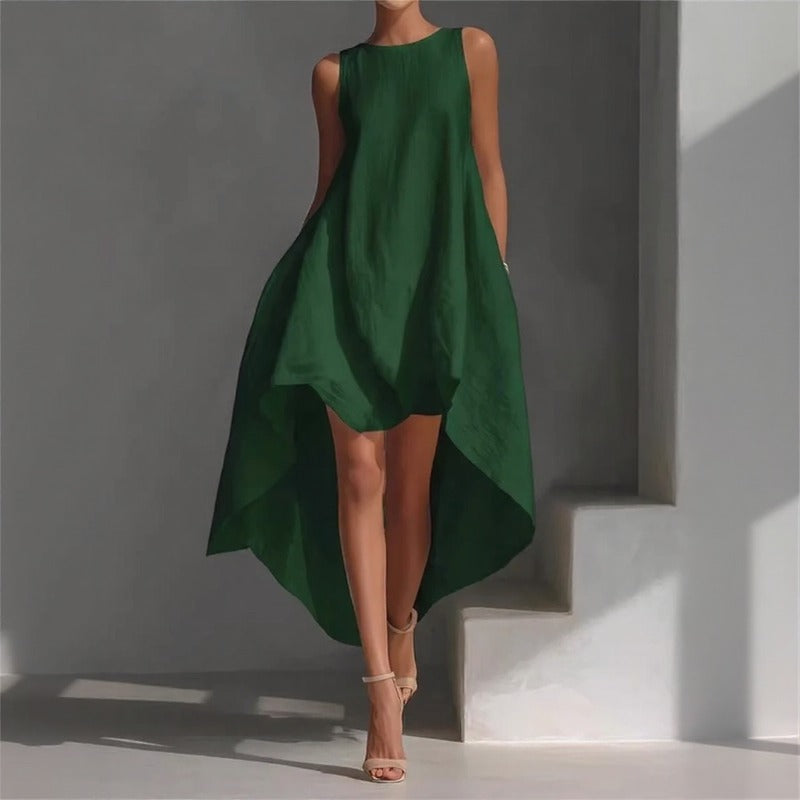 Solennie™ Kleid Mit Verlängertem Saum und Minimalistischem Design