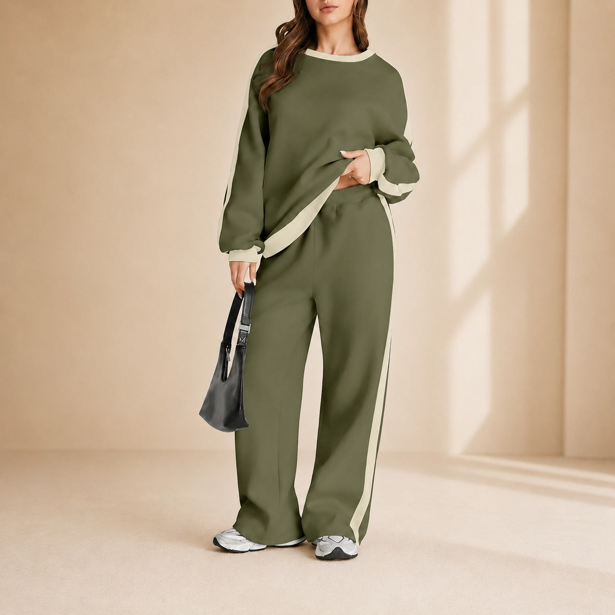 Celestelle™ Sweatshirt-Set Mit Seitlichen Streifen Und Weiter Hose