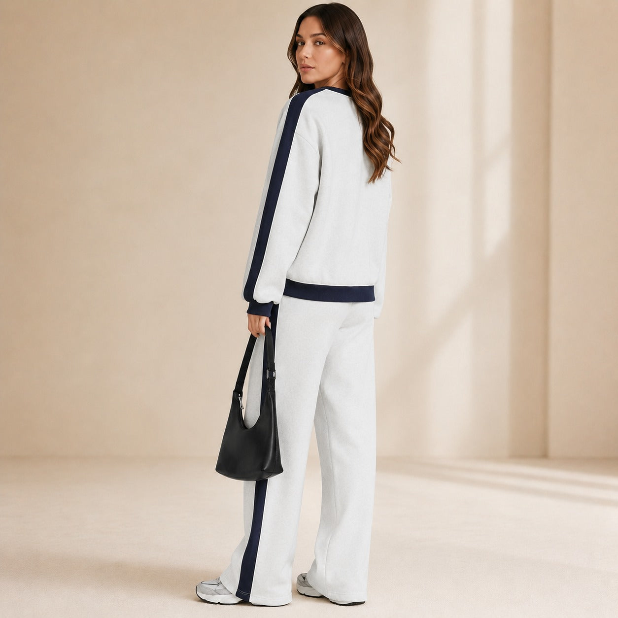 Celestelle™ Sweatshirt-Set Mit Seitlichen Streifen Und Weiter Hose