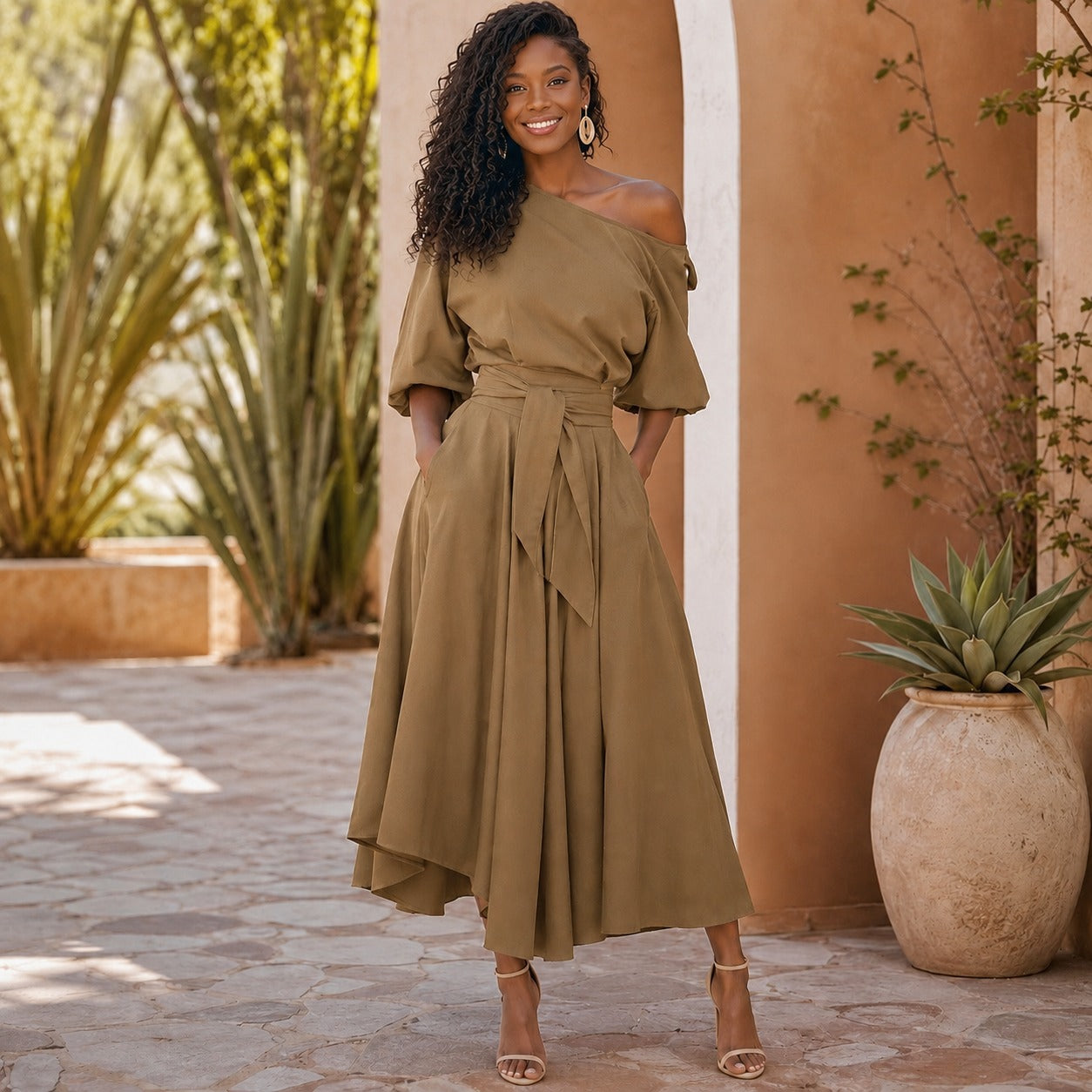 Verona Belle™ Kleid mit Vielseitigem Ausschnitt und Eleganter Taillenbindung