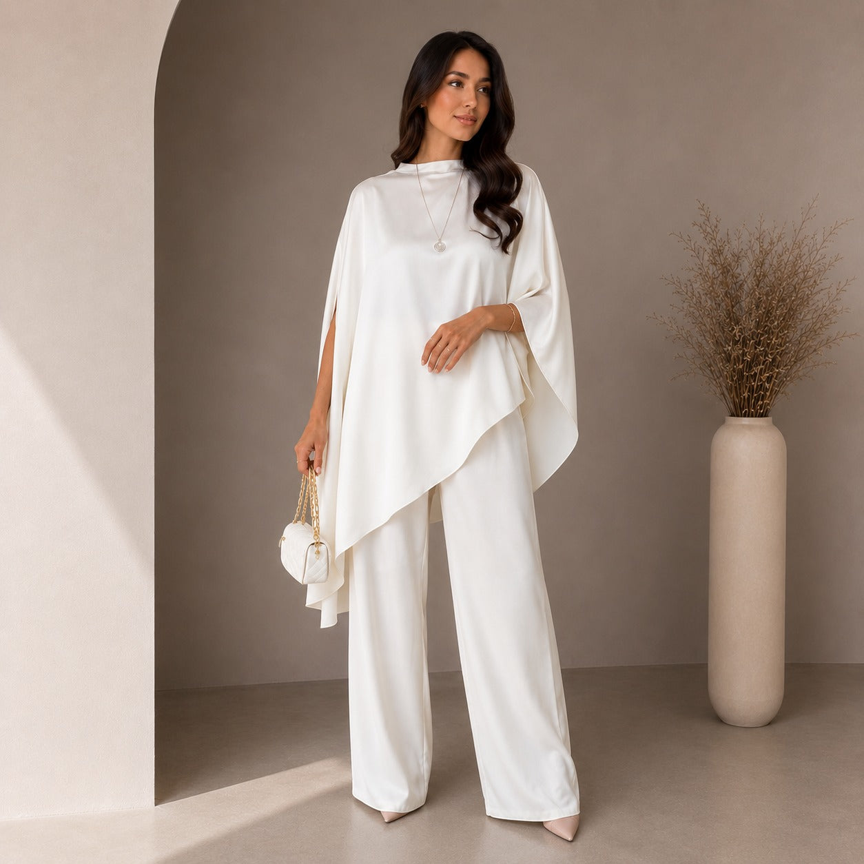 Mirelisse™ Set mit Fließender Cape-Bluse und Marlenehose