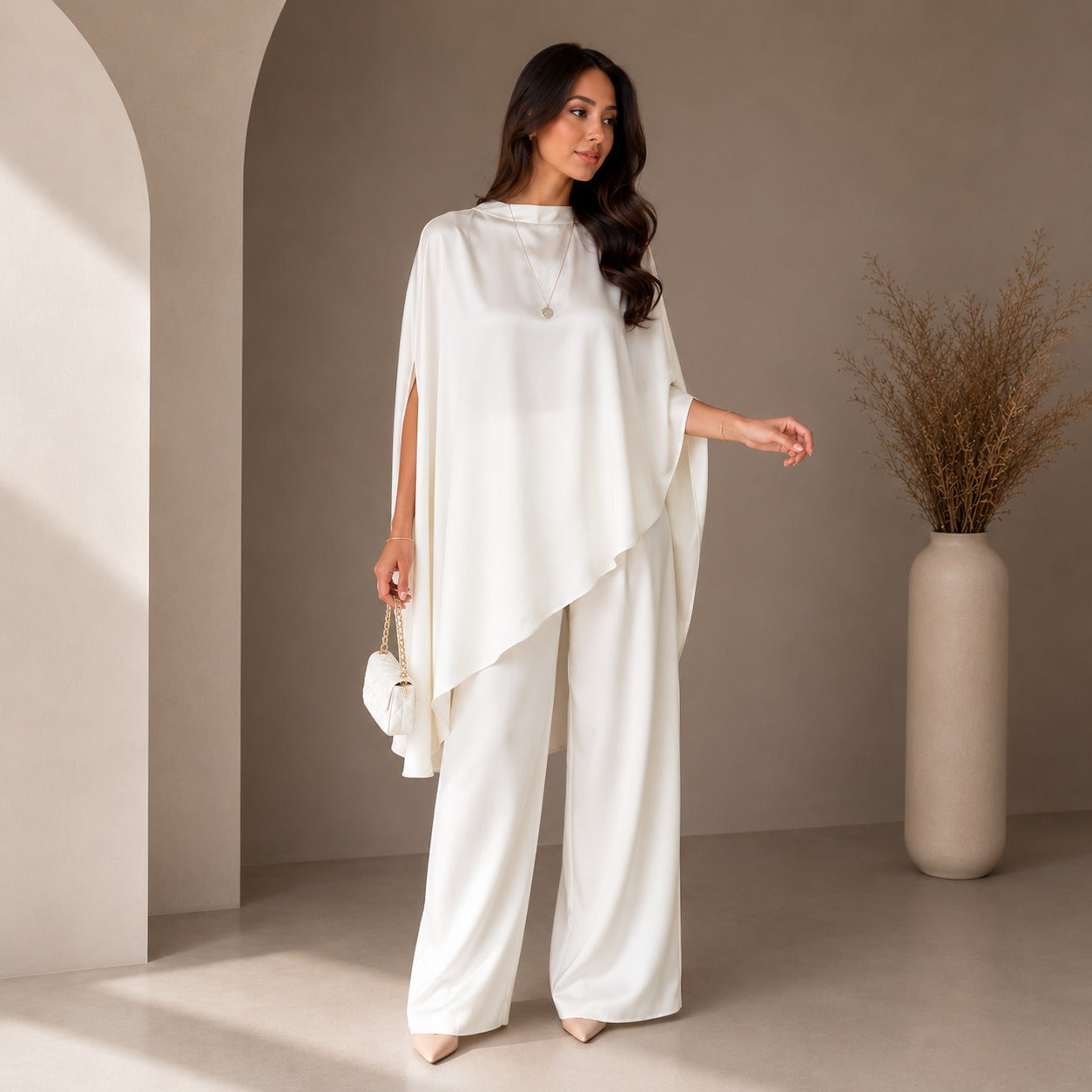 Mirelisse™ Set mit Fließender Cape-Bluse und Marlenehose