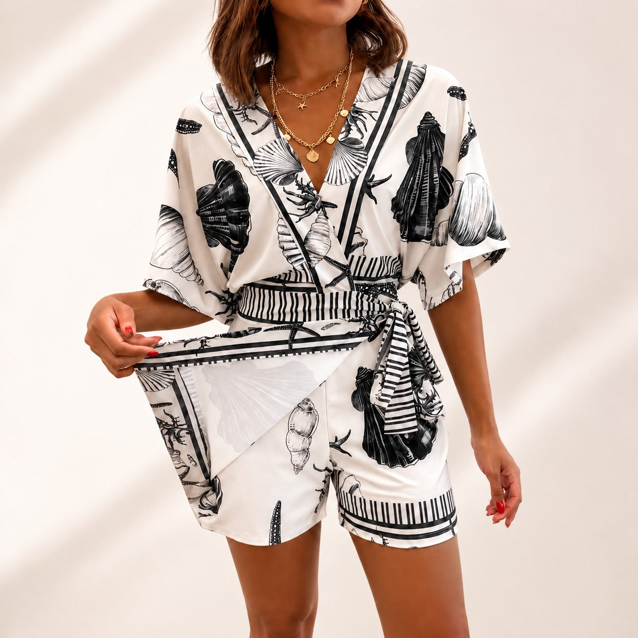 Azzurine™ Jumpsuit Mit Rock-Effekt Und Seitlicher Bindung