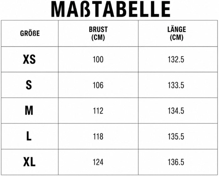 Größentabelle