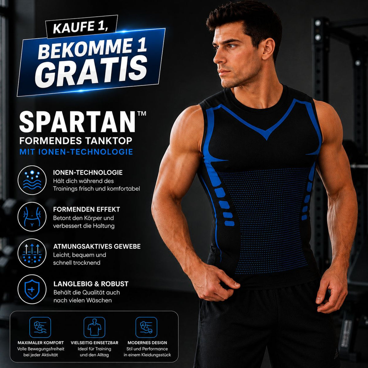 Spartan™ Formendes Tanktop mit atmungsaktiven Strickzonen und körpernahem Schnitt