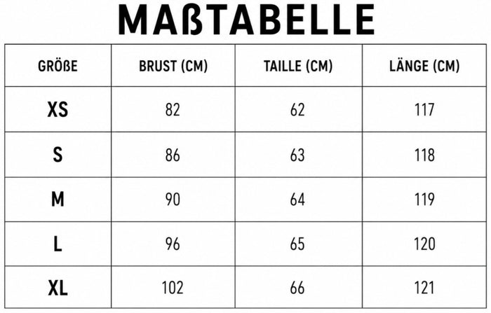 Größentabelle
