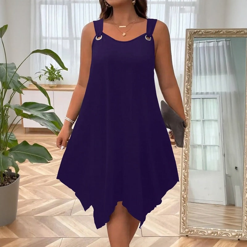 Kleid Soraya™ mit Asymmetrischem Saum und Trägern mit Metallringen