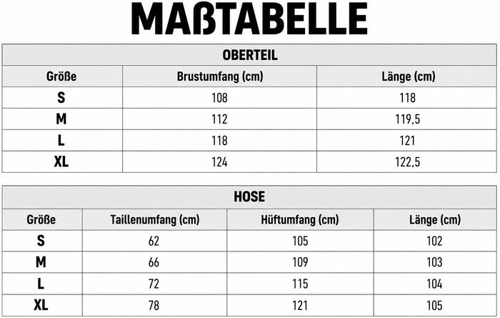 Größentabelle