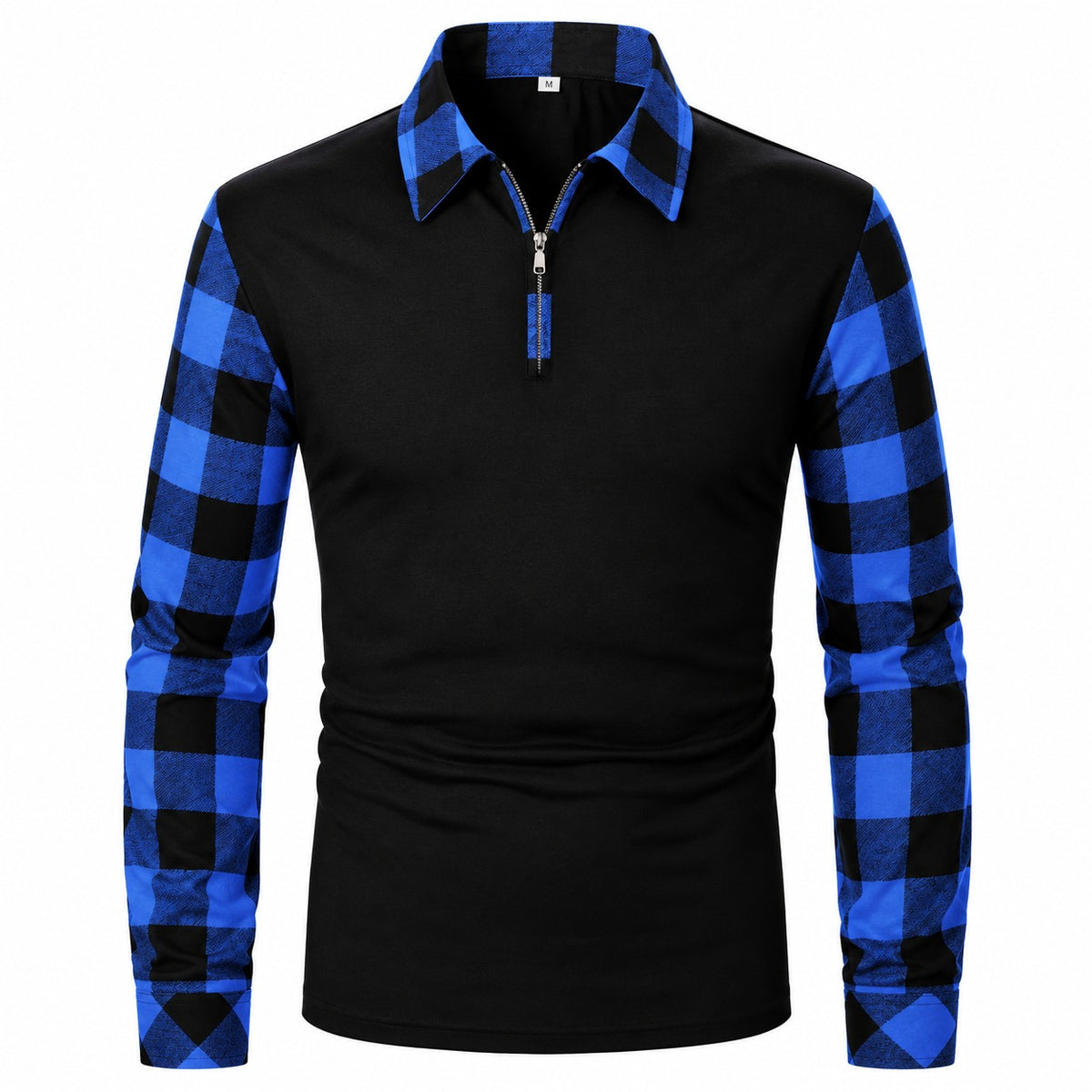 Poloshirt Carsten™ mit langen Ärmeln und kontrastierenden Karodetails