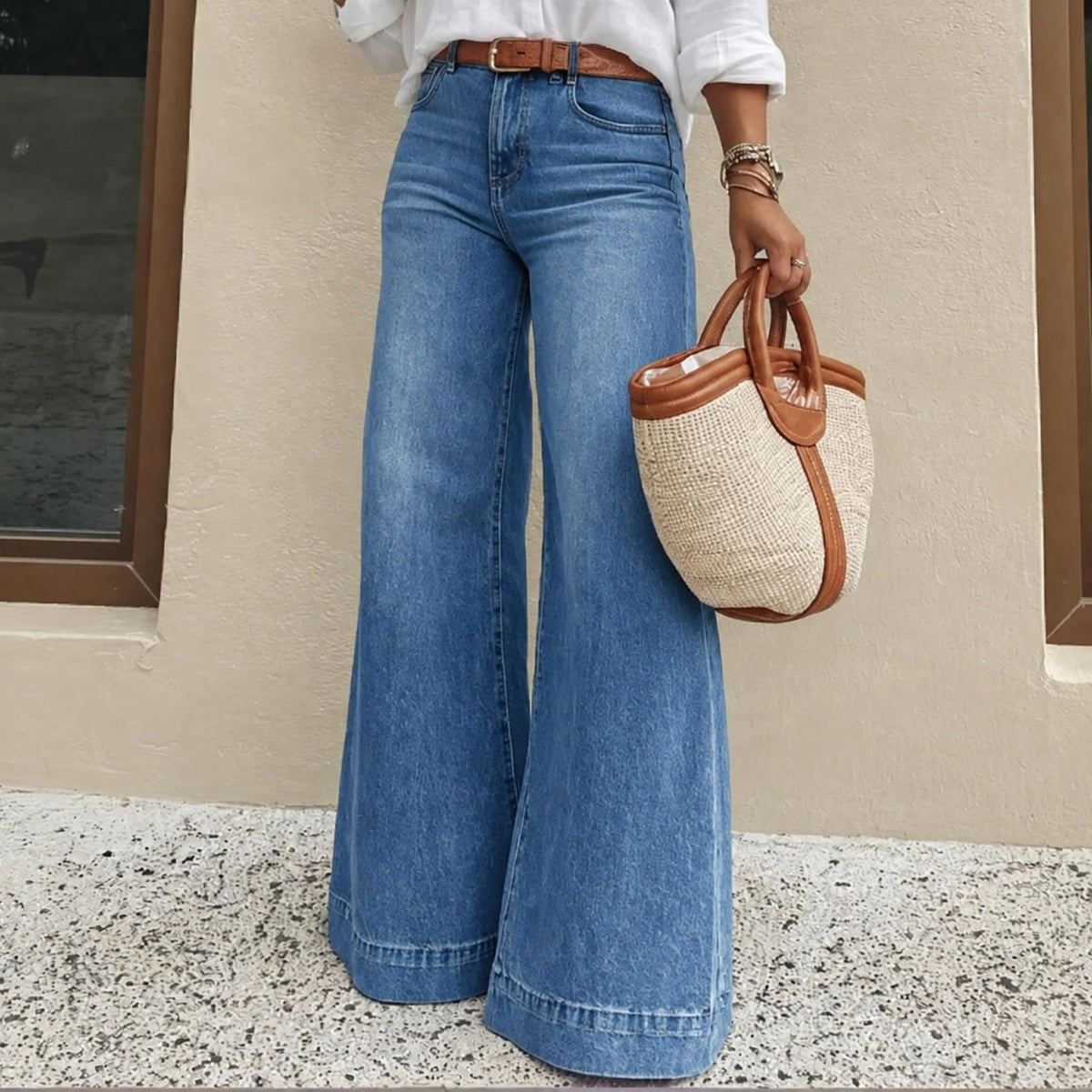 Wide-Leg-Jeans Jorina™ mit Hohem Bund, Weitem Bein und Vintage-Waschung