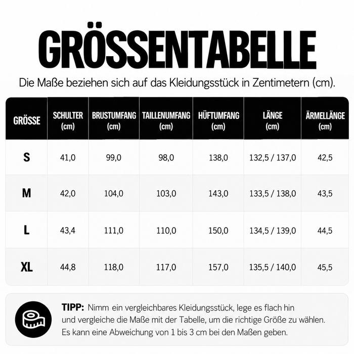 Größentabelle